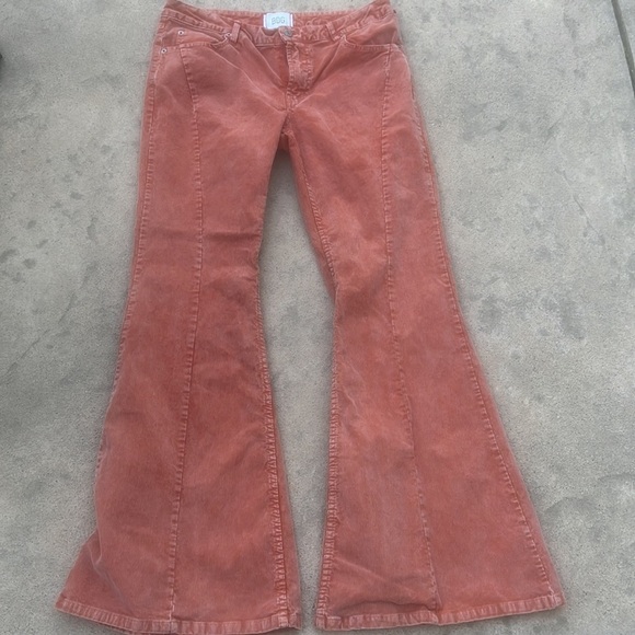 BDG Urban Outfitters Extreme Flare Orange Rust Cord Pants Women's Size 28 - Picture 3 of 10